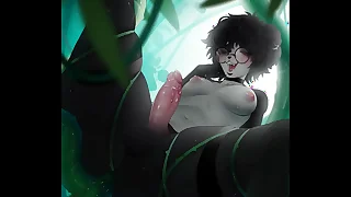 Berry having fun in the forrest with a HUGE tentac1e monster! (@berryguild)